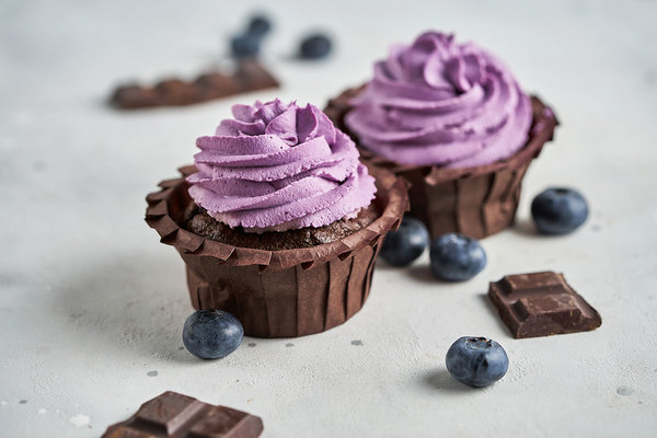 Blueberry keto-cupcake