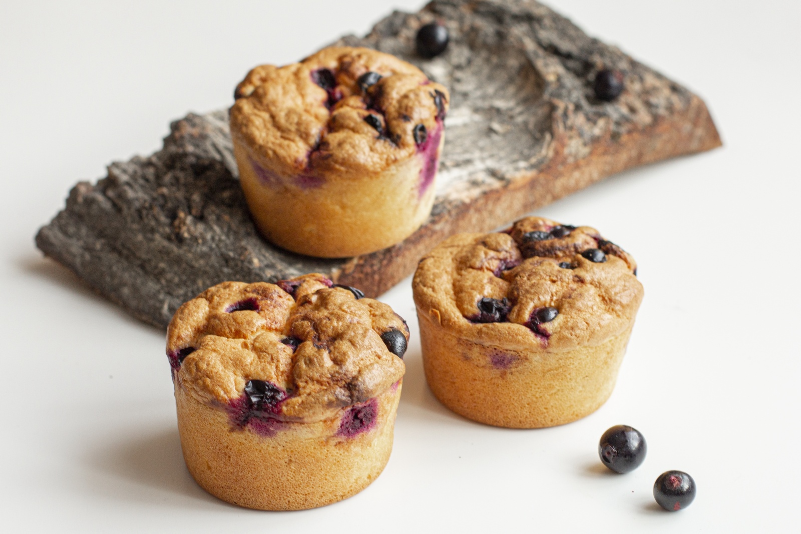 Black currant keto muffin, sugarless and gluten-free